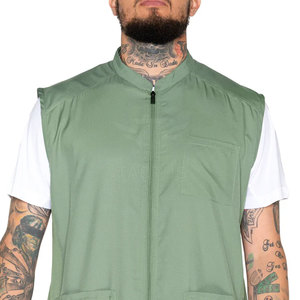 เสื้อกั๊กช่างตัดผมขายดีที่สุด เนื้อผ้านุ่มลื่น ใช้ในร้านเสริมสวย สวมใส่สบาย กระชับพอดีตัว เสื้อกั๊กช่างตัดผมแบบยาว - Product Image 4