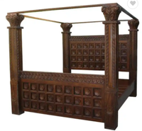 Cama Plegable de Madera Maciza de Lujo Moderna de Alta Calidad al por Mayor, Tamaño Completo, Diseño de Póster de Madera de Mango, Personalizable, Arte Manish