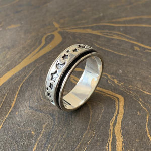 Everyday Wear Star and <b>Moon</b> Spinner <b>Ring</b> 7.0 Grams - Product Image 1