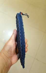 Bolso de mano de estilo japonés Vintage bohemio personalizable para mujer, bolso de ganchillo de verano hecho a mano, abanico de paja colorido de rafia azul oscuro - Product Image 2