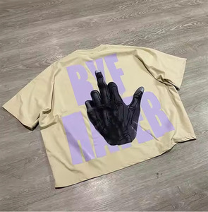 2025 impression personnalisée graphique t-shirt lavage à l'acide t-shirt coton lourd t-shirt surdimensionné Vintage pour hommes - Product Image 2