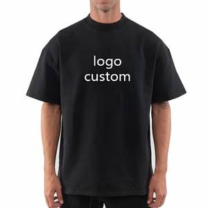 เสื้อยืดแขนสั้นของผู้ชายผ้าถักยาวพิมพ์ลายผ้าฝ้าย100% ออกแบบได้ตามต้องการสำหรับฤดูร้อน - Product Image 2