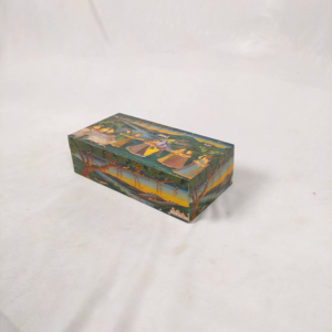 Caja de Joyería Decorativa de Lujo Hecha a Mano en India, con Incrustaciones de MDF, Pulida, Rectangular, Cuadrada, con Diseño Floral Budista - Product Image 1