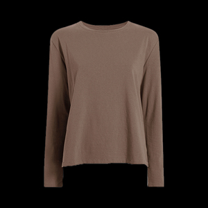 Nouveauté : T-shirts décontractés pour femmes à manches longues en coton, style vintage avec jersey respirant, logo personnalisé scintillant, décoration de trous - Product Image 4