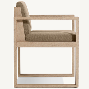 Chaise individuelle en teck robuste et durable pour l'extérieur, équipée d'un coussin en mousse souple pour s'asseoir. - Product Image 5