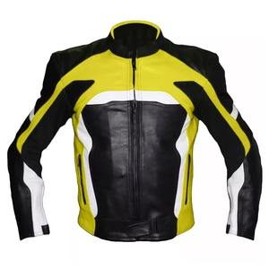 Veste de course coupe-vent unisexe grande taille pour motocycliste avec matériau en cuir - Product Image 5