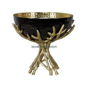 Tazón de tuerca de Metal de grado alimenticio fácil de limpiar de alta tendencia de acero inoxidable con soporte de diseño de asta plato de fruta de latón comedor servir hogar - Product Image 3