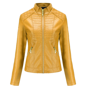 Veste en cuir noir printemps automne veste de motard pour femmes manteau en cuir pour femmes de bonne qualité veste en simili cuir pour femmes personnalisée - Product Image 6