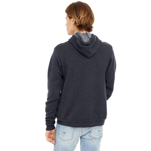 Sweat-shirt unisexe à capuche, bleu marine foncé, coupe classique, 100% coton, doublure en polaire respirante, pull décontracté avec poche avant - Product Image 4