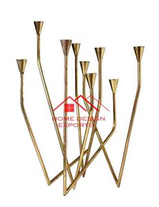 Portavelas de metal con acabado dorado de aluminio fundido, diseño personalizable, soporte de vela para decoración del hogar - Product Image 6