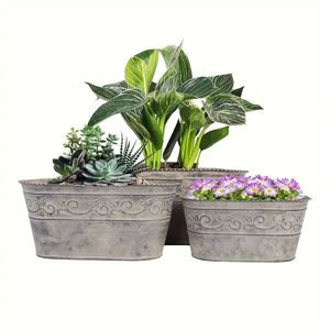 Jardinière ronde écologique en fer galvanisé classique pour le jardinage domestique et l'utilisation intérieure Pots de fleurs personnalisables de longue durée - Product Image 5