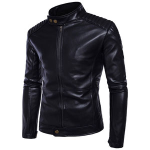Veste en cuir de course de moto/moto de haute qualité sur mesure en gros, fermeture éclair, col montant, veste de conduite avec poche latérale - Product Image 2