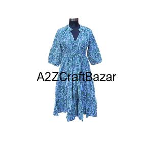 Robe mi-longue florale vintage coréenne Himanshi, coton écologique respirant, coupe confortable, facile à assortir, à porter au quotidien, différentes tailles - Product Image 2