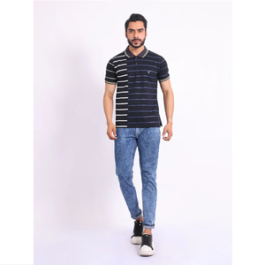 Camiseta de algodón 100% mercerizado Premium a la moda, Media manga de ajuste Regular para cuello de Polo, camisetas cómodas y elegantes para hombre - Product Image 1