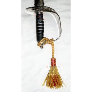 Nudo de espada de oro rojo de Indonesia, Malasia, Camboya, Singapur, para decoración de Espada ceremonial, hecho de cable y flecos - Product Image 2