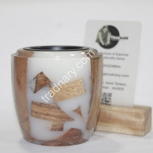 Dernier brûleur traditionnel en bois de Mubkhar en résine Bukhoor brûleur d'encens à usage intérieur pour Ramadan Eid Tradnary Exim Pvt Ltd - Product Image 1