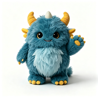 Jouets en peluche personnalisés à logo, best-sellers, mignons, doux, bleus, petits monstres en peluche, vente en gros, jouet en peluche personnalisé pour cadeau