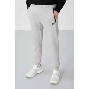 Pantalon de survêtement pour homme Cesar avec poches en tissu et tissu brossé - 84929 - Stone - Product Image 4