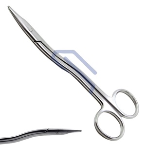 Tijeras médicas quirúrgicas manuales Heath en forma de S 6,25 \ "extremo de trabajo 1,25 \" Clip de acero inoxidable Metal - Product Image 1