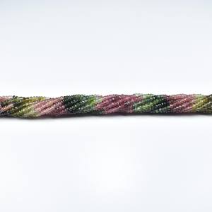 Perles Rondelle à facettes multi-tourmaline de qualité AAA 3.5mm perles de pierres précieuses en vrac brin de 13 pouces pour la production de bijoux - Product Image 1