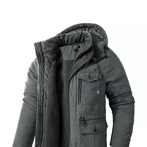 Chaqueta de Invierno para Hombre, Cálida, con Capucha de Forro Polar, Informal, para Exteriores, con Cuello Alto, Impermeable, Transpirable, de Secado Rápido, Rellena de Algodón - Product Image 6