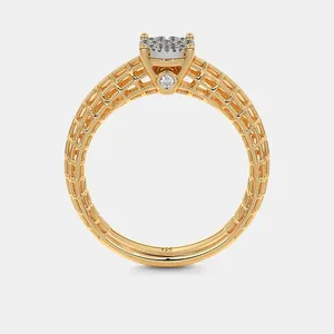 แหวนหมั้นเพชรทรงกลม 0.52 กะรัต คุณภาพสูง ระดับพรีเมียม สำหรับผู้หญิง เครื่องประดับเจ้าสาวสุดหรู ผู้จำหน่ายขายส่ง - Product Image 6