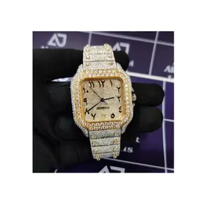 40 MM Most Selling High on Demand Yellow Trendy Diamond Watch Vvs Moissanite Iced Out Watch for Specials Occasion from India