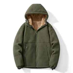 custom New <b>Hooded</b> <b>Cardigan</b> Coat for <b>Men</b> Women Thickened Fleece Material Casual Style hoodie - Product Image 3