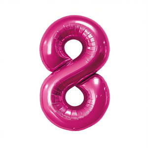 Globo de fiesta Party Love Número Fucsia N8 45cm Bolsa de 12 piezas - Product Image 2