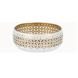 Nuevo cuenco de almacenamiento de frutas metálico Vintage de lujo real, producto de artículos de cocina, cuenco, plato para servir ensalada, mesa de comedor, Plato decorativo - Product Image 3