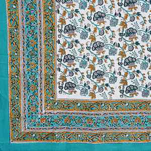 Couverture de Table en coton épais de haute qualité bloc fait à la main imprimé motif floral décoration de la maison nappe - Product Image 2