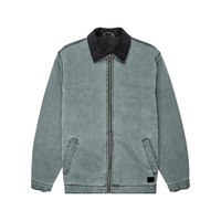 XUCHANG haute qualité bleu 100% coton confortable personnalisé recadrée vêtements de travail décontractés veste en toile pour hommes