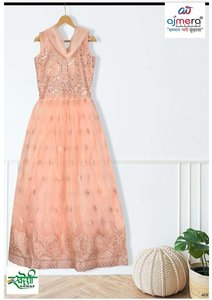Robe de soirée Ajmera élégante, broderie naturelle, écologique, séchage rapide, pour réception de mariage, longueur ras du sol, sans manches, moderne - Product Image 5