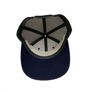 Casquette de baseball structurée à 5 panneaux marine, dos en maille, broderie de logo personnalisée, vierge, style trucker, snapback pour marques streetwear - Product Image 5