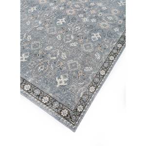 Tapis en laine noué à la main Erbe, gris et noir à motifs floraux, pour salon, technique de tissage plat, pour adolescents, tapis rectangulaire en jute pour couloir - Product Image 2