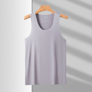 Fabricants de sous-vêtements sans couture sans manches couleur unie grande taille L-5xl confortable débardeur pour hommes - Product Image 6