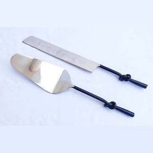 Latest 2026 Arrival Handcrafted Cake Decor Knives And Server Set Gold & <b>Silver</b> <b>Top</b> Quality Metal Cutlery For Home And Kitchen - Product Image 4