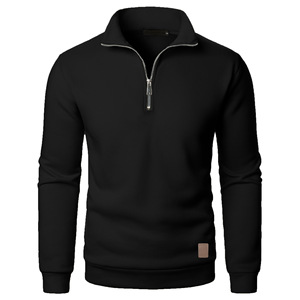 เสื้อสเวตเตอร์คอเต่าของผู้ชายเสื้อสเวตเตอร์คอเต่าเรียบง่ายมีซิปครึ่ง1/4 2025ฤดูหนาว - Product Image 4