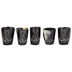 Vaso de Chupito de Cuerno de Buey Tallado Indio, Estilo Náutico, para Beber, Taza de Cuerno, Precios Económicos, faizacraft - Product Image 1