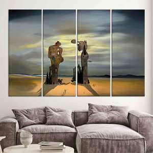 Impresión en lienzo de Millet's Angelus: decoración de pared con motivos arqueológicos, JUEGO DE 4 LIEÑOS - Product Image 1