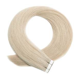 ผมต่อแบบเส้นตรงสีบลอนด์ครีมมี่ 24 เส้น ทำจากผมแท้แบบเรมี่  ถักสองชั้น - Product Image 1