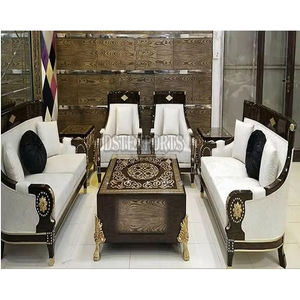 Juego de Sofás de Madera de Teca de Alto Brillo Estilo Victoriano, Exportaciones DST, Muebles de Lujo Hechos a Mano para Sala de Estar, Tamaño Personalizado, Moderno y Profesional - Product Image 1