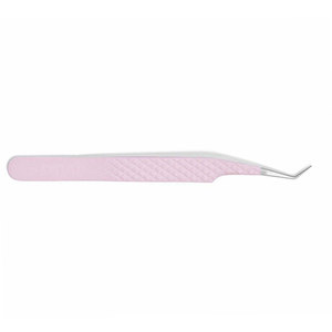 Pinzas de pestañas de color rosa Etiqueta privada Extensión de pestañas personalizada Punta de fibra Fijación fuerte Pinzas de pestañas delgadas - Product Image 2