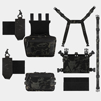 Chaleco Táctico MOLLE Cortado con Láser, Chaleco Táctico Ligero con Bolsa Abdominal Desmontable, Equipo de Caza y Combate