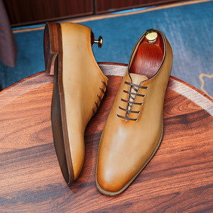 Chaussures Oxford en cuir de vachette pleine fleur avec talon amorti et design antidérapant, chaussures habillées pour hommes, chaussures en cuir - Product Image 2