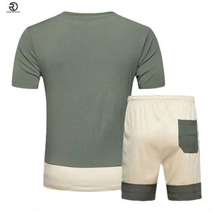 Ropa informal de verano Camiseta de dos piezas y pantalones cortos Traje personalizado Conjunto de camiseta y pantalones cortos de 2 piezas para hombres - Product Image 4