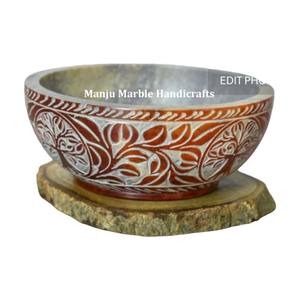 Bol de sculpture en stéatite fait à la main de conception moderne de la plus haute qualité avec une utilisation de forme ronde pour la décoration de la maison et de l'hôtel - Product Image 1