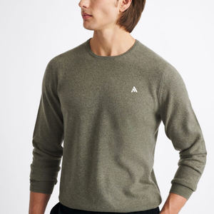 Pull-over col rond pour homme, fin, respirant, décontracté, en coton, hiver, anti-rétrécissement, 100% anti-plis - Product Image 2