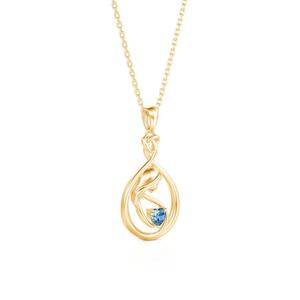 Collier personnalisé Jeulia en or rose pour jeune maman avec pierre de naissance en forme de cœur et accent diamant - Product Image 2