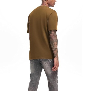 Prix de gros T-shirt décontracté à manches courtes pour hommes 100% coton Col rond Épaule Slope Neck Tape Solid Color du Bangladesh - Product Image 3